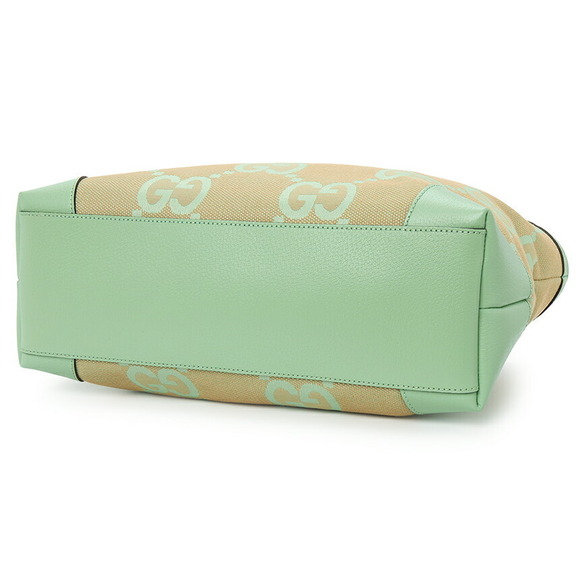 Gucci green beige GG Ophidia tote leather jumbo bag canvas - Picture 5 of 9